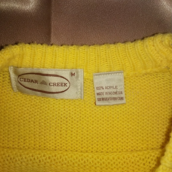 Long yellow crew neck sweater - Picture 2 of 2